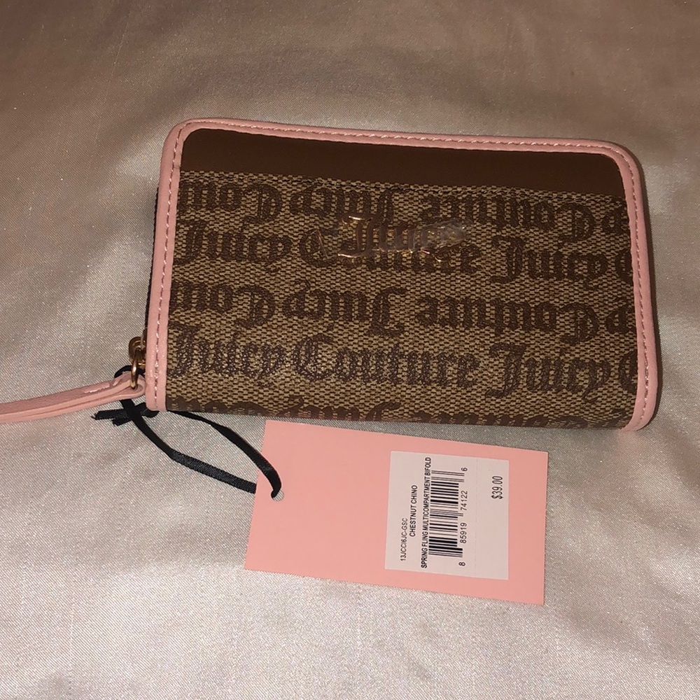 Juicy Couture Chestnut Chino Spring Fling MultiCompartment Bifold Wallet NWT